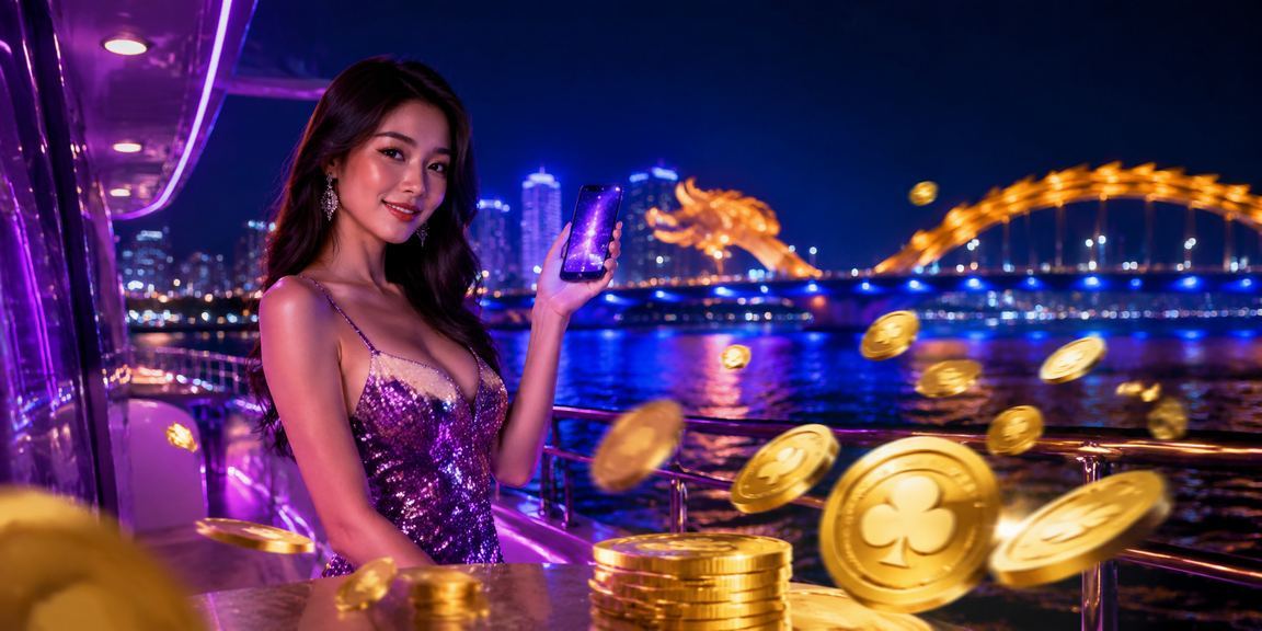 Người chơi tại Đà Nẵng trải nghiệm casino mobile dưới ánh đèn neon về đêm