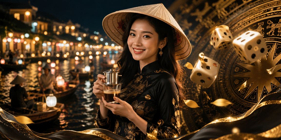 Người chơi tại Hội An trải nghiệm trò chơi tài xỉu truyền thống với nón lá đặc trưng